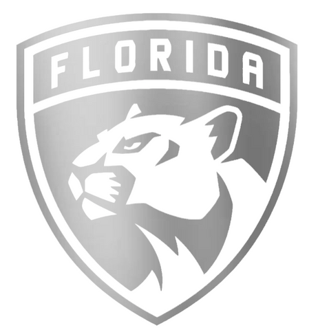Florida Panthers SILVER CHROME MIRROR Team Logo Premium DieCut Vinyl Decal PICK SIZE