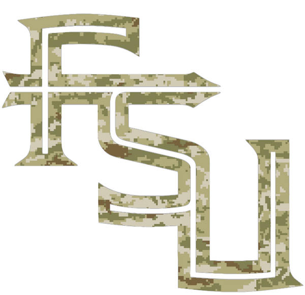 Florida State Seminoles FSU Logo Salute to Service Camouflage Camo Vinyl Decal PICK SIZE
