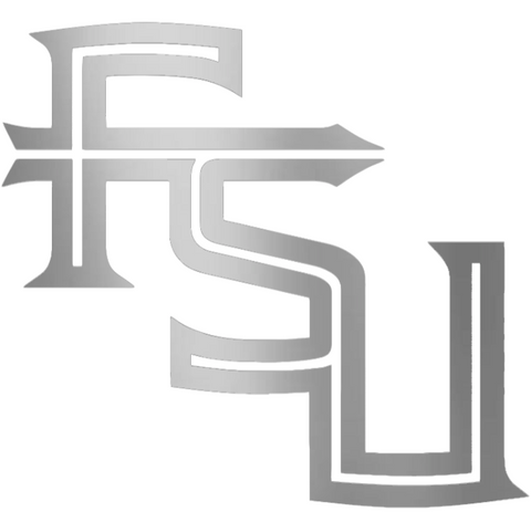 Florida State Seminoles SILVER CHROME MIRROR FSU Logo Premium DieCut Vinyl Decal PICK SIZE