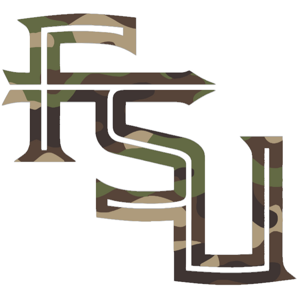 Florida State Seminoles Woodland Camo Camouflage FSU Logo Premium DieCut Vinyl Decal PICK SIZE