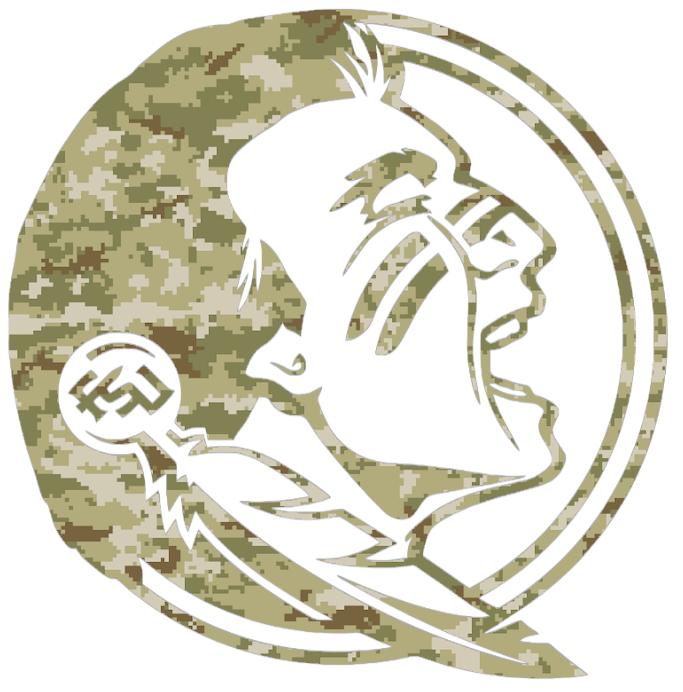 Florida State Seminoles Team Logo Salute to Service Camouflage Camo Vinyl Decal PICK SIZE