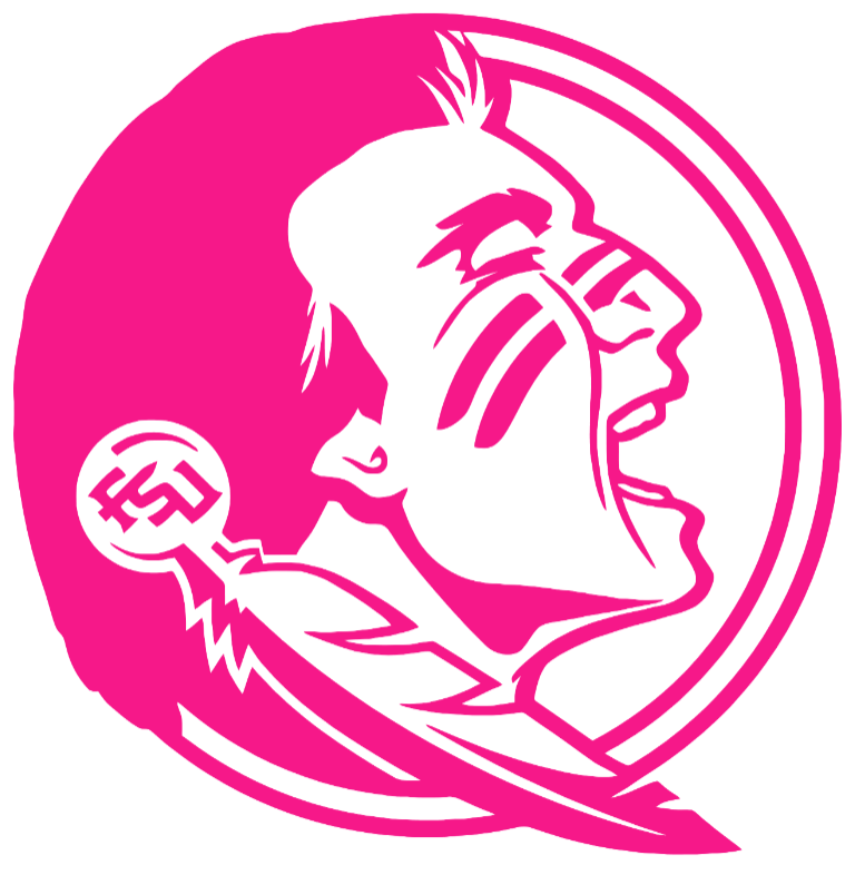 Florida State Seminoles Hot Pink Team Logo Premium DieCut Vinyl Decal PICK SIZE