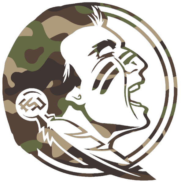 Florida State Seminoles Woodland Camo Camouflage Team Logo Premium DieCut Vinyl Decal PICK SIZE
