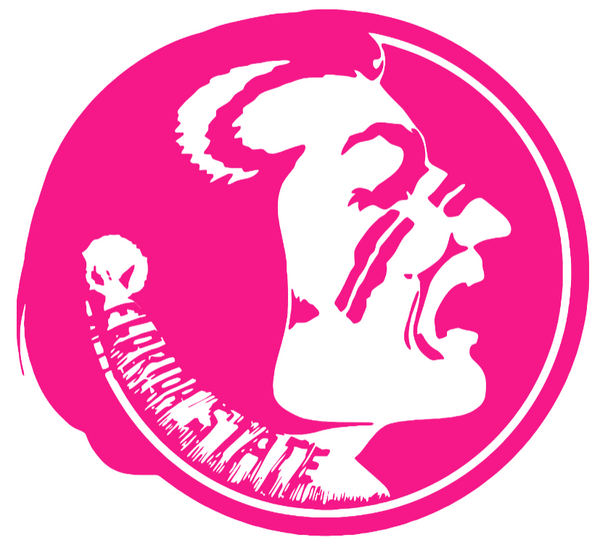 Florida State Seminoles Hot Pink Retro Throwback Logo Premium DieCut Vinyl Decal PICK SIZE
