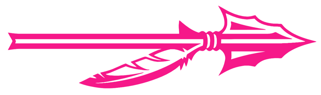 Florida State Seminoles Hot Pink Spear Logo Premium DieCut Vinyl Decal PICK SIZE