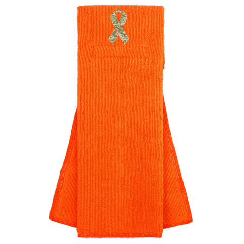 Orange Custom Football Towel with Camo Ribbon Salute to Service Camouflage