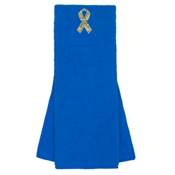 Royal Blue Custom Football Towel with Camo Ribbon Salute to Service Camouflage