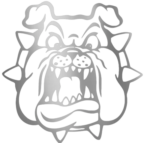 Fresno State Bulldogs SILVER CHROME MIRROR Alternate Logo Premium DieCut Vinyl Decal PICK SIZE