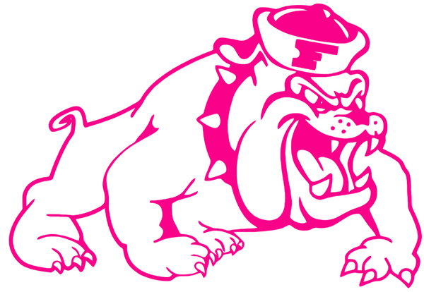 Fresno State Bulldogs Hot Pink Retro Throwback Logo Premium DieCut Vinyl Decal PICK SIZE