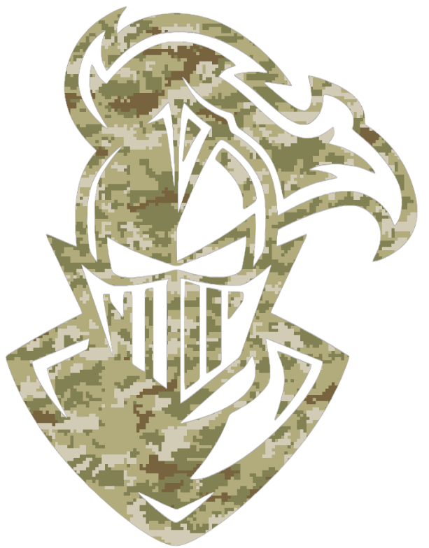 Furman Paladins Mascot Logo Salute to Service Camouflage Camo Vinyl Decal PICK SIZE