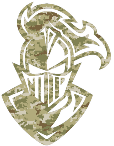 Furman Paladins Mascot Logo Salute to Service Camouflage Camo Vinyl Decal PICK SIZE