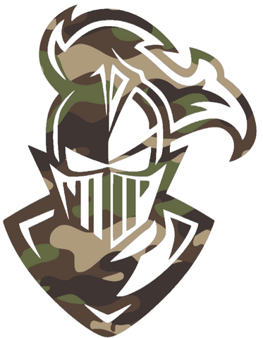Furman Paladins Woodland Camo Camouflage Mascot Logo Premium DieCut Vinyl Decal PICK SIZE
