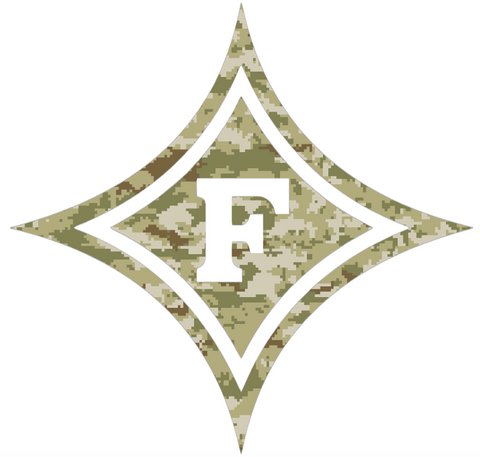 Furman Paladins Team Logo Salute to Service Camouflage Camo Vinyl Decal PICK SIZE