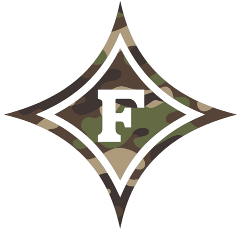 Furman Paladins Woodland Camo Camouflage Team Logo Premium DieCut Vinyl Decal PICK SIZE