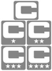 Captain Patch Jersey C Style GRAY Football Helmet Decal - Perfect for Adult & Youth Full Size Football Helmets
