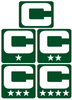 Captain Patch Jersey C Style GREEN Football Helmet Decal - Perfect for Adult & Youth Full Size Football Helmets