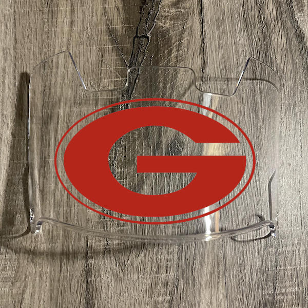 Georgia Bulldogs Full Size Football Helmet Visor Shield w/ Clips - PICK VISOR & LOGO COLOR