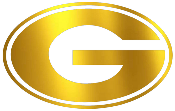 Georgia Bulldogs GOLD CHROME MIRROR Team Logo Premium DieCut Vinyl Decal PICK SIZE