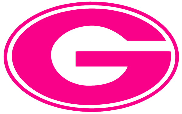 Georgia Bulldogs Hot Pink Team Logo Premium DieCut Vinyl Decal PICK SIZE