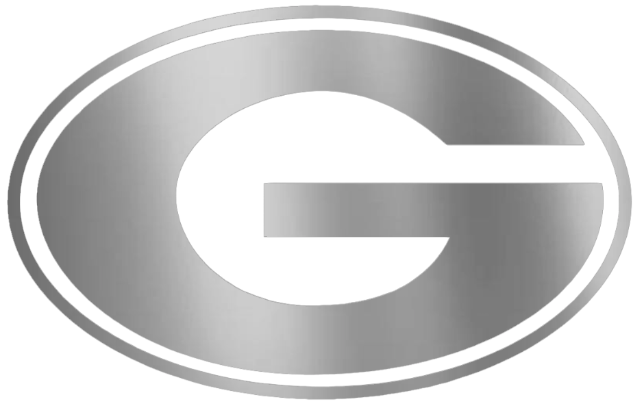 Georgia Bulldogs SILVER CHROME MIRROR Team Logo Premium DieCut Vinyl Decal PICK SIZE