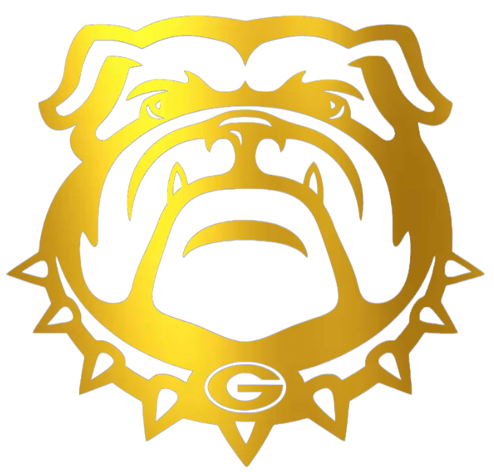 Georgia Bulldogs GOLD CHROME MIRROR Uga Mascot Logo Premium DieCut Vinyl Decal PICK SIZE