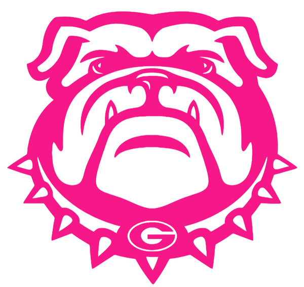 Georgia Bulldogs Hot Pink Uga Mascot Logo Premium DieCut Vinyl Decal PICK SIZE