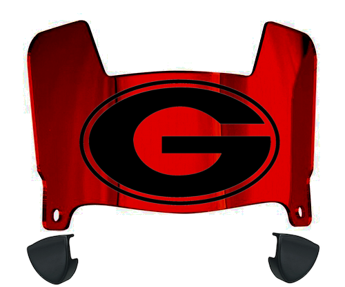 Georgia Bulldogs Mini Football Helmet Visor Shield w/ Clips - PICK VISOR & LOGO COLOR