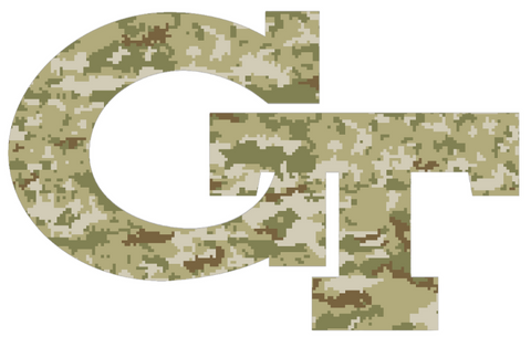 Georgia Tech Yellow Jackets Team Logo Salute to Service Camouflage Camo Vinyl Decal PICK SIZE