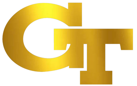 Georgia Tech Yellow Jackets GOLD CHROME MIRROR Team Logo Premium DieCut Vinyl Decal PICK SIZE