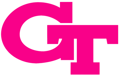 Georgia Tech Yellow Jackets Hot Pink Team Logo Premium DieCut Vinyl Decal PICK SIZE