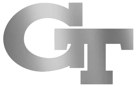 Georgia Tech Yellow Jackets SILVER CHROME MIRROR Team Logo Premium DieCut Vinyl Decal PICK SIZE