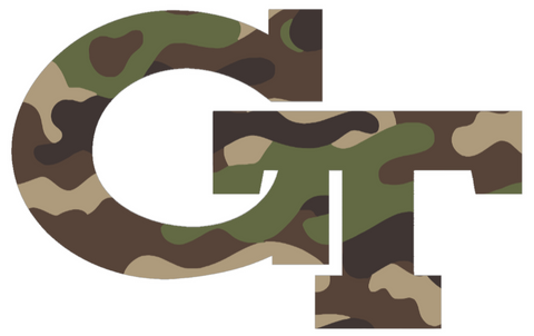 Georgia Tech Yellow Jackets Woodland Camo Camouflage Team Logo Premium DieCut Vinyl Decal PICK SIZE