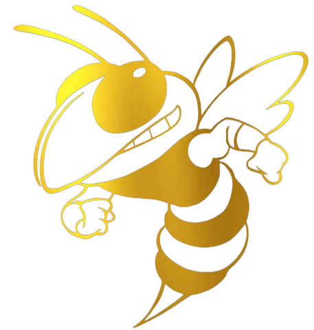 Georgia Tech Yellow Jackets GOLD CHROME MIRROR Mascot Logo Premium DieCut Vinyl Decal PICK SIZE
