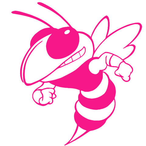 Georgia Tech Yellow Jackets Hot Pink Mascot Logo Premium DieCut Vinyl Decal PICK SIZE