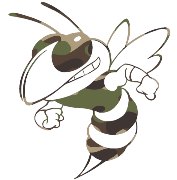 Georgia Tech Yellow Jackets Woodland Camo Camouflage Mascot Logo Premium DieCut Vinyl Decal PICK SIZE