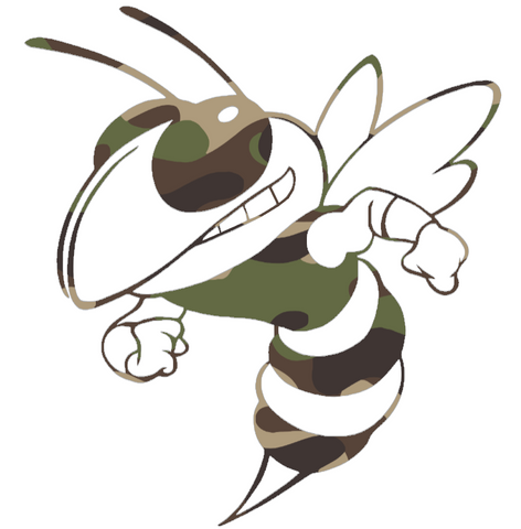 Georgia Tech Yellow Jackets Woodland Camo Camouflage Mascot Logo Premium DieCut Vinyl Decal PICK SIZE