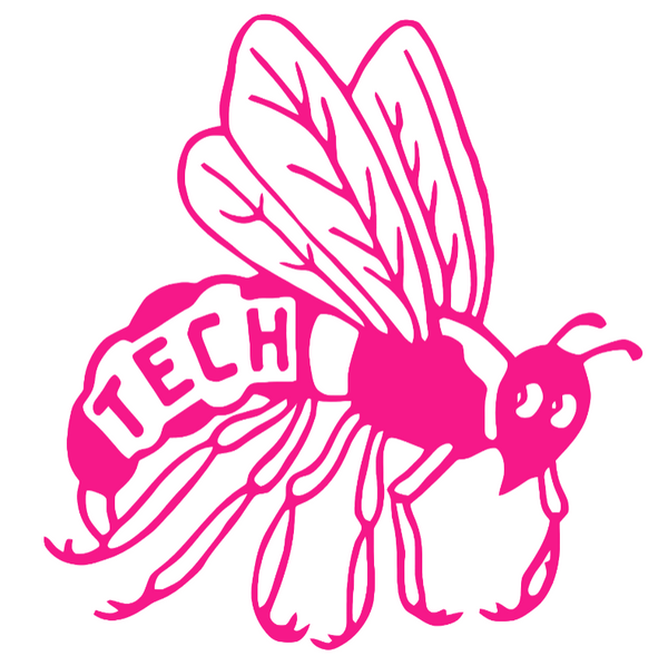 Georgia Tech Yellow Jackets Hot Pink Retro Throwback Logo Premium DieCut Vinyl Decal PICK SIZE