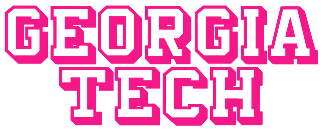 Georgia Tech Yellow Jackets Hot Pink Retro Throwback Logo Premium DieCut Vinyl Decal PICK SIZE