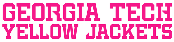 Georgia Tech Yellow Jackets Hot Pink Team Name Logo Premium DieCut Vinyl Decal PICK SIZE