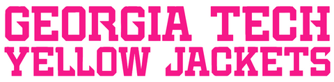 Georgia Tech Yellow Jackets Hot Pink Team Name Logo Premium DieCut Vinyl Decal PICK SIZE