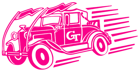Georgia Tech Yellow Jackets Hot Pink Wramblin Wreck Logo Premium DieCut Vinyl Decal PICK SIZE