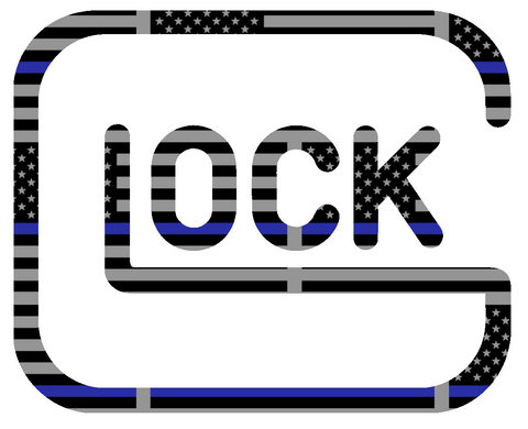 Glock Thin Blue Line USA Flag Premium DieCut Vinyl Decal PICK SIZE