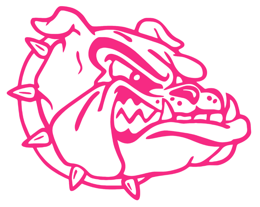 Gonzaga Bulldogs HOT PINK Team Logo Premium DieCut Vinyl Decal PICK SIZE