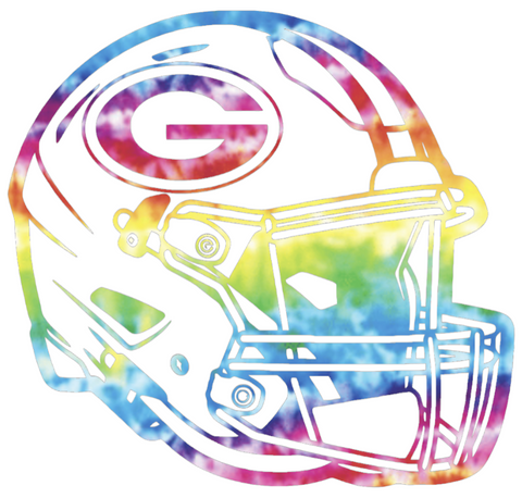 Green Bay Packers Crucial Catch Cancer Football Helmet Tie Dye Vinyl Decal PICK SIZE
