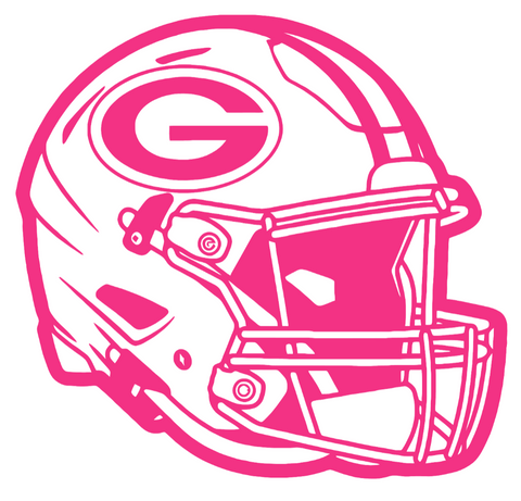 Green Bay Packers HOT PINK Football Helmet Premium DieCut Vinyl Decal PICK SIZE