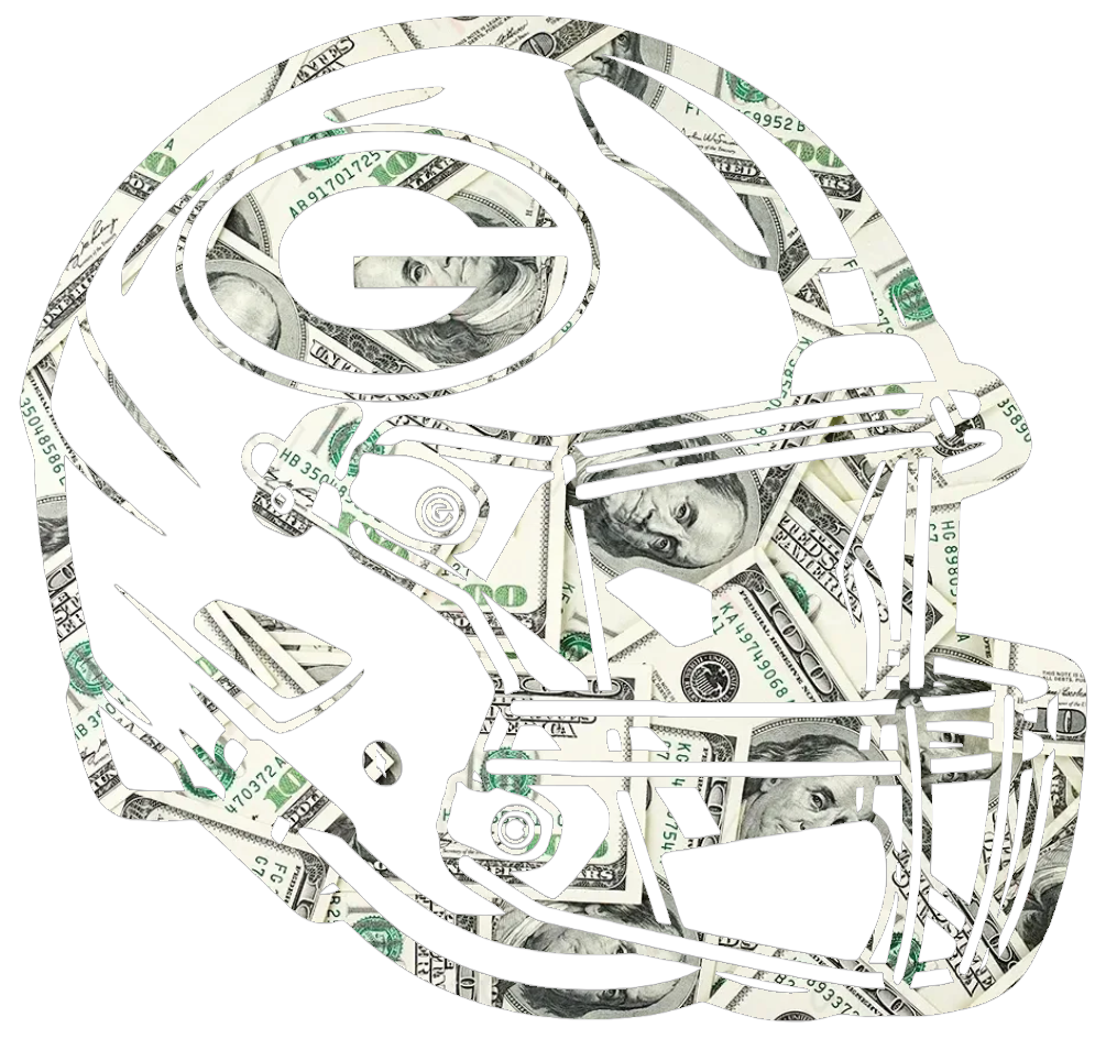 Green Bay Packers Football Helmet Money Print Premium DieCut Vinyl Decal PICK SIZE