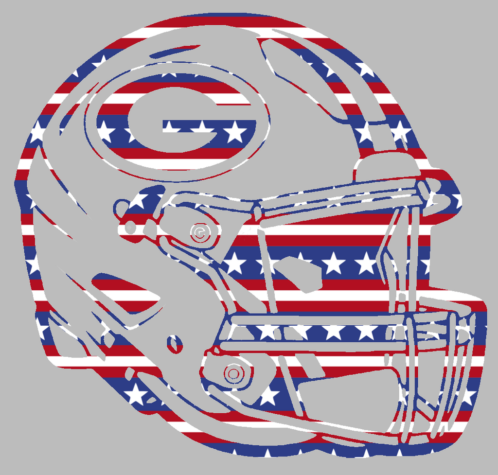 Green Bay Packers Football Helmet Stars & Stripes USA American Flag Vinyl Decal PICK SIZE