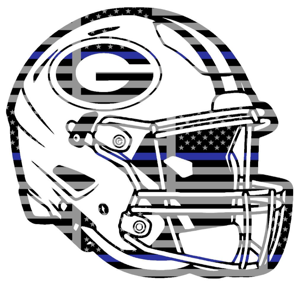 Green Bay Packers Football Helmet Thin Blue Line American Flag Premium DieCut Vinyl Decal PICK SIZE