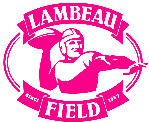 Green Bay Packers Hot Pink Lambeau Field Logo Premium DieCut Vinyl Decal PICK SIZE