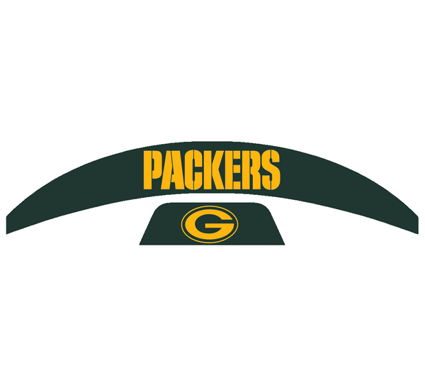 Green Bay Packers MIDI Mid Size SpeedFlex Football Helmet Front & Back Bumper Decal Set - Pick Color